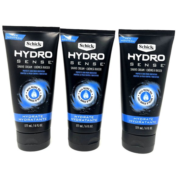Schick Other - Schick Hydro Sense Hydrate Shave Cream with Olive Oil for Men, 6 Ounce, 3 Pack